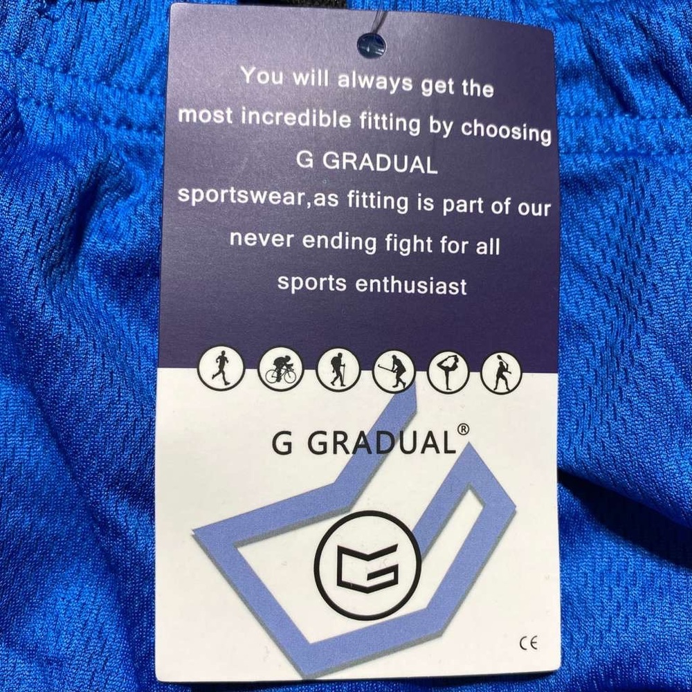 Gradual Mens Built In Brief Athletic Shorts Size XXL Blue And Black - Picture 8 of 13